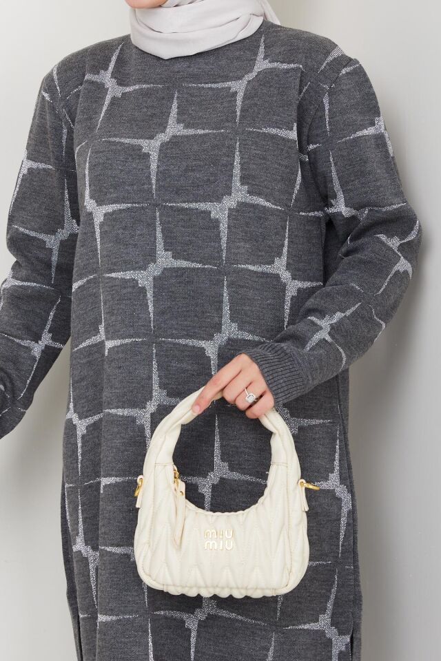 Sim Detaylı Triko Tunik Pantolon Takım