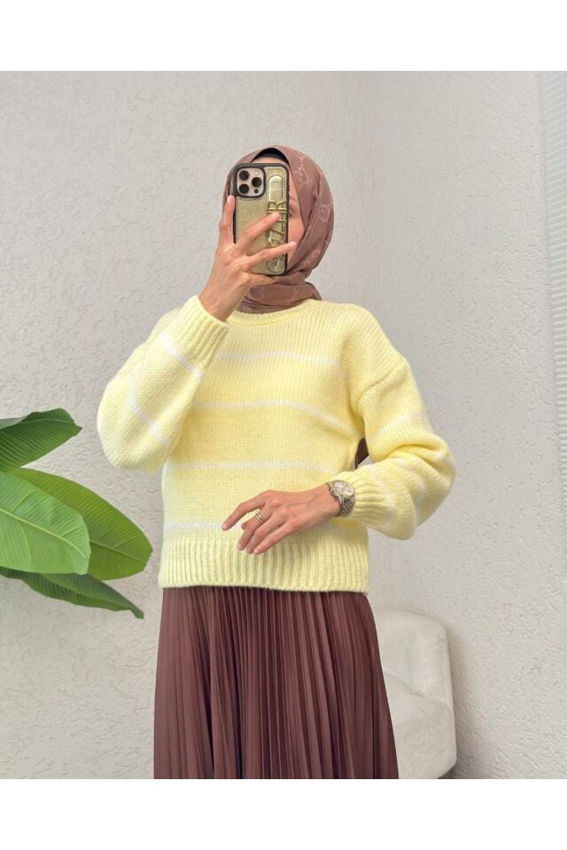 ÇİZGİLİ TRİKO ÖRME KAZAK