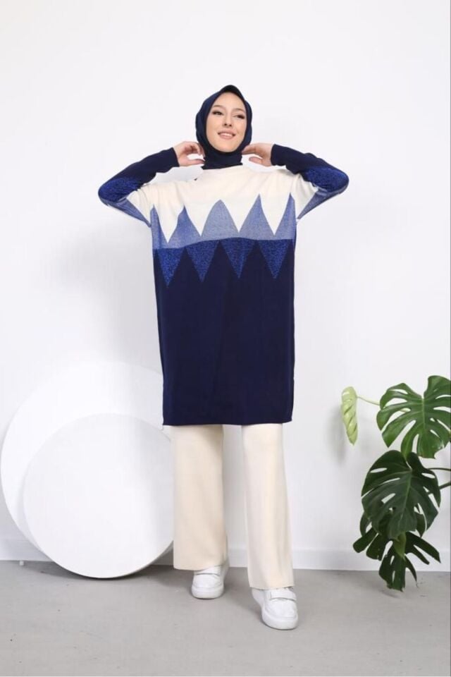 Simli Triko Tunik Pantolon Takım