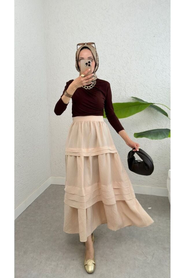 FIRFIR DETAYLI İNCE MODAL KUMAŞ ETEK